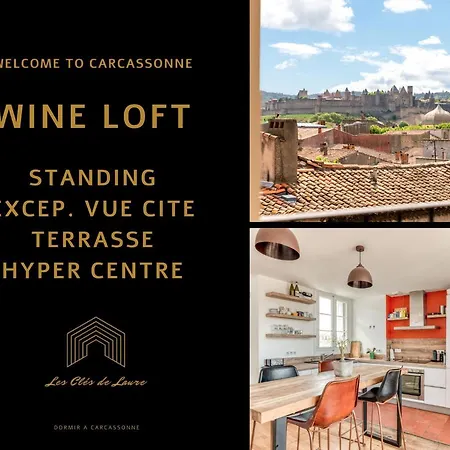 Wine Loft, Terrasse Et Vue Extraordinaire Sur La Cite Medievale Apartman